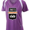  James & Nicholson Ladies' Running-T (paars/wit) Thumbnail