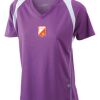  James & Nicholson Ladies' Running-T (paars/wit) Thumbnail